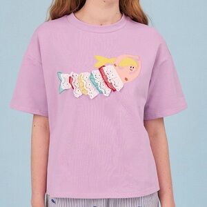 Kina and Tam mermaid lilac purple short sleeve tee t-shirt